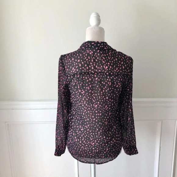 Divided H&M Long Sleeve Pink Leopard Print Top 0 - Picture 3 of 4